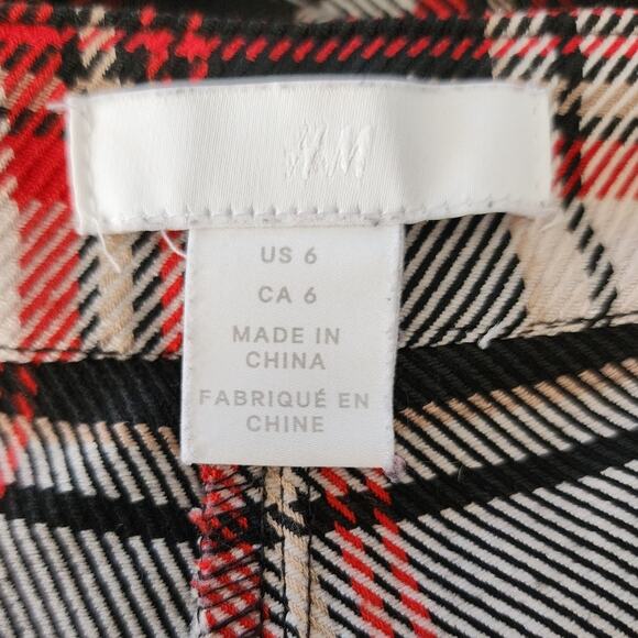 H&M Women's Plaid High Rise Ankle Pants Size 6 - Picture 5 of 7